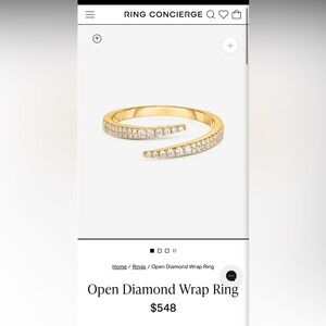 Ring concierge open diamond wrap ring 14k yellow gold